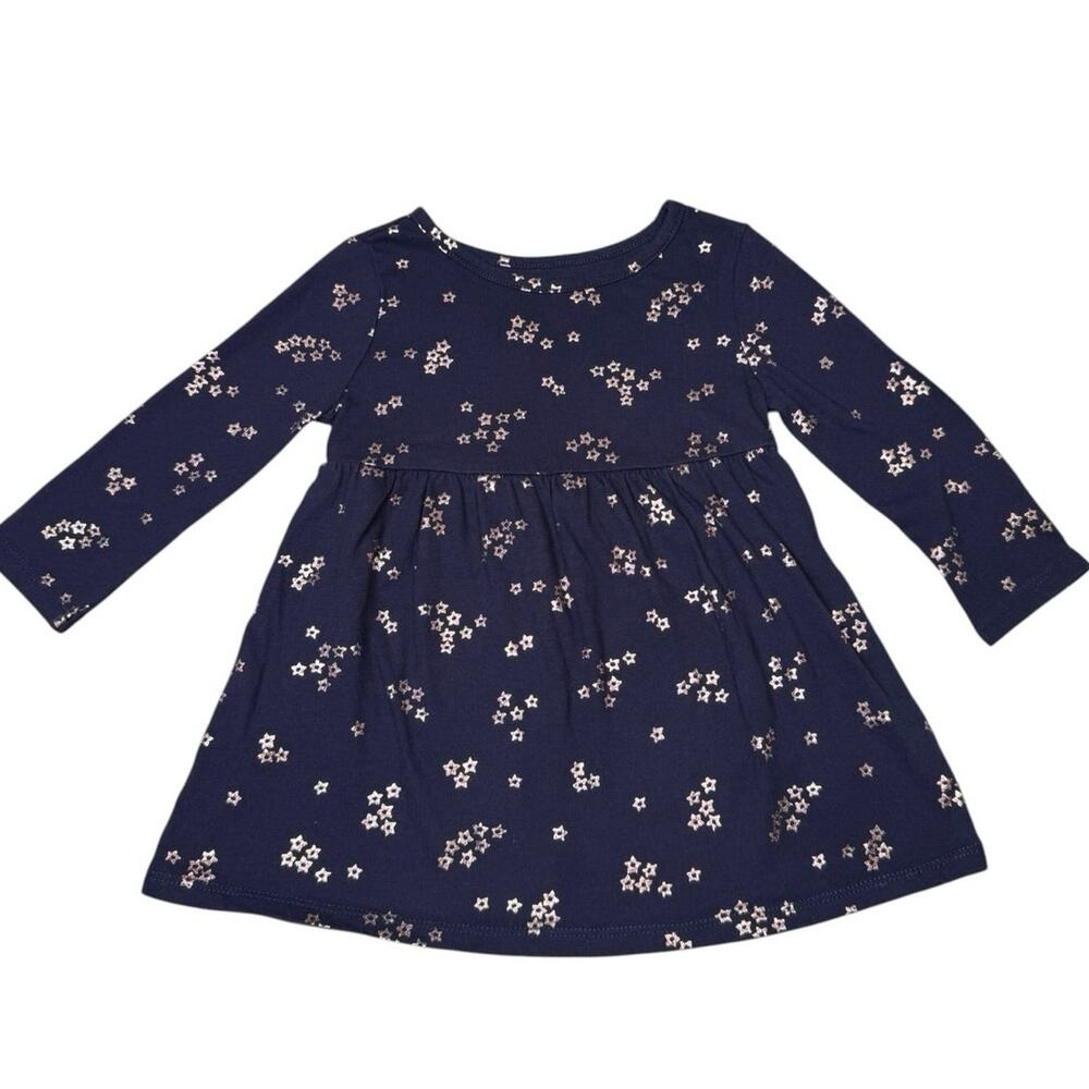 Old Navy Dress Girls Stars Navy Blue 12-18 Months